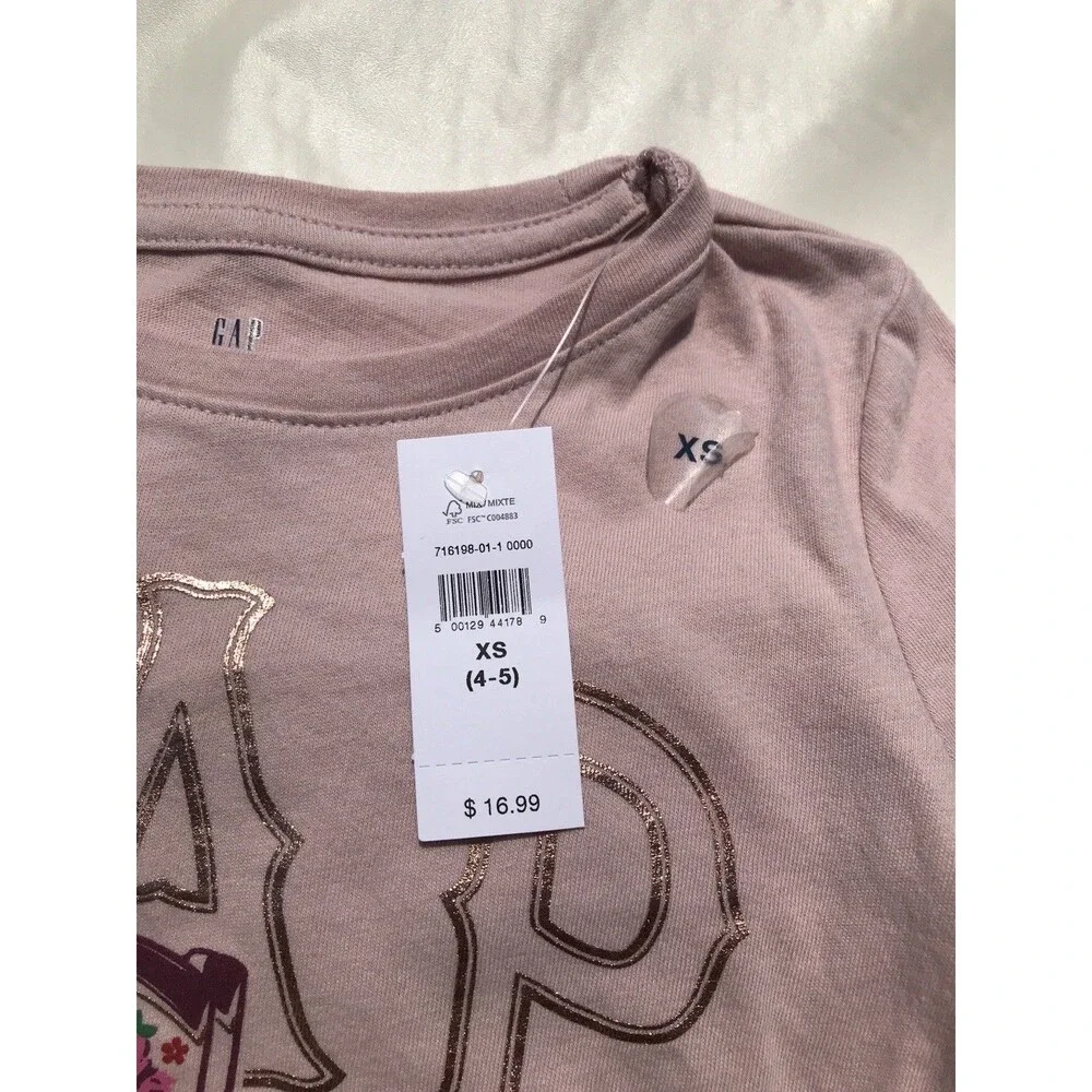 Gap Kids Girl's Graphic Long sleeves T-Shirts, Size 4-5